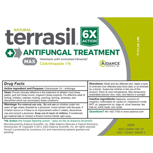 terrasil antifungal treatment tube label