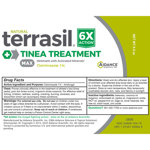 Tinea Treatment MAX ointment, 0.5oz (14 gram) drug facts label