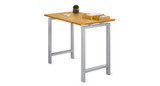4-Leg Standing Height Side Table with shown with Moso bamboo desktop and gray frame