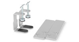 Gray mounting hardware for acoustic privacy panels