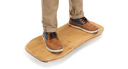 A beautiful, genuine bamboo deck solidly keeps you standing
