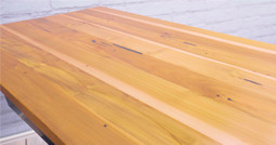 Have a Peek at Our Teak! The UPLIFT Desk Reclaimed Teak Desktop and Credenza