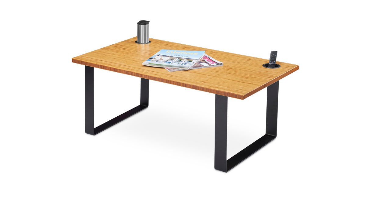 Mayes coffee table wooden top with metal legs