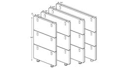 All OneWall frames accommodate 40", 52", 64", and 72" acoustic panel widths