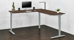 UPLIFT L-Shaped Custom Laminate Standing Desk, 3-Leg