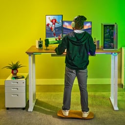Make your desk fit your style with dozens of desktop materials, different frame colors, and hundreds of accessories