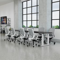 Combine multiple 4-Leg Standing Desks to create a collaborative space that can handle any team project