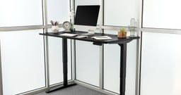 This black UPLIFT V2 Laminate Standing Desk features a Greenguard-Gold Certified laminate top, which is independently tested and certified safe for your home or office.