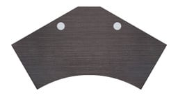 120-Degree Desktop by UPLIFT Desk in ash gray laminate