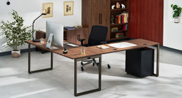 Seated Height O-Leg L-Shaped Table