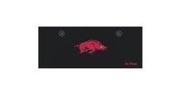 University of Arkansas UPLIFT laminate desktop in black with "Go Hogs." slogan