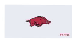 30" White University of Arkansas UPLIFT Collegiate Desktop with grommets