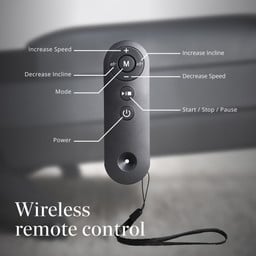Intuitive and compact magnetic remote is easy to use and stays put when walking pad is stored