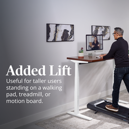 The XT Kit is best suited for taller users who are using a walking pad or balance board and need additional desk height