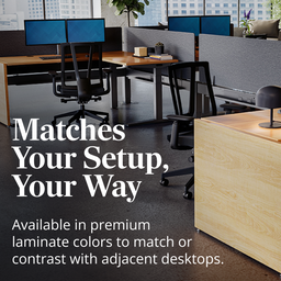 Choose a laminate finish that ties your gallery panel to the rest of your desk setup