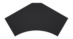 Black laminate 120-Degree Desktops are ideal sit-stand solutions for a variety of office decors