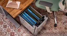 This Deep Desk Drawer can function as a file cabinet when the included file hangers rails are installed