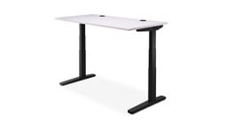 UPLIFT 2-Leg Standing Desk in Black with a White Laminate desktop