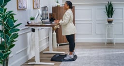 Use an Anti-Fatigue Mat to add extra comfort and relieve fatigue during standing sessions.