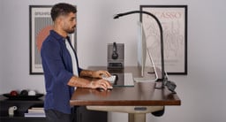 The Sliding Flex Lamp illuminates a wide area for glare-free, optimal task lighting.