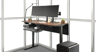 Zinus Molly Smart Adjust Standing Desk Height Adjustable Desktop Workstation 28 x 21 Espresso