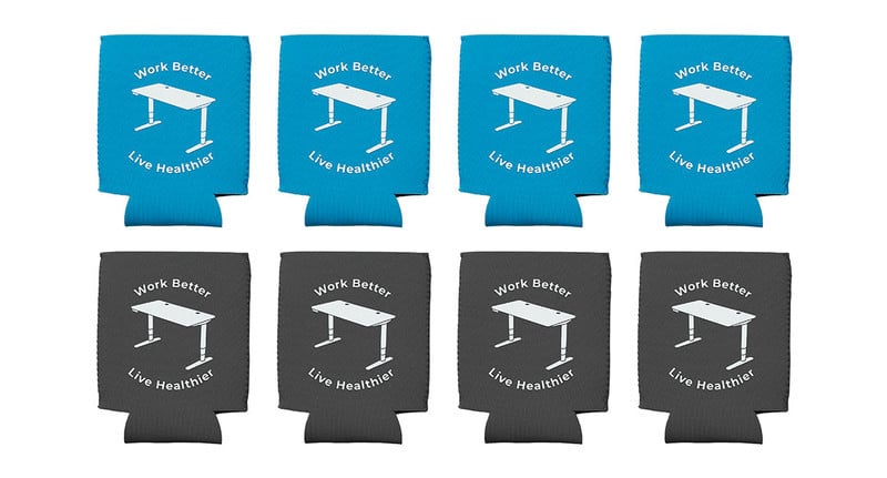 Blue and Gray UPLIFT Desk Koozie 8-Pack