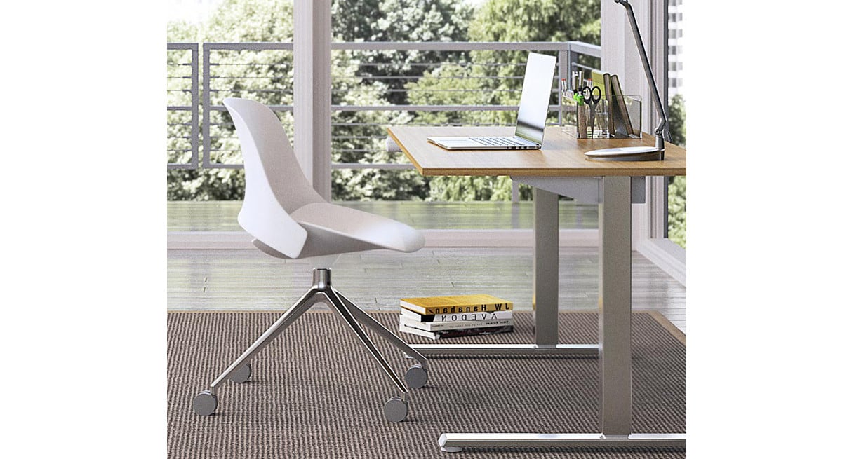 Roll your way to utter comfort at work with braking casters (shown with four star frame)
