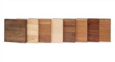 Purchase custom solid wood desktop samples to see tops firsthand before deciding