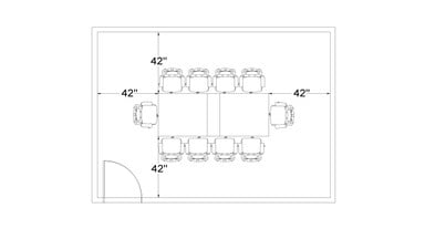 Comfortably accommodates up to 10 people with center leaf section installed or eight people without the leaf