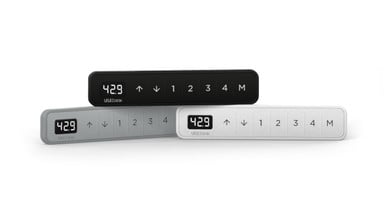 Choose a keypad finish in black, white, or gray
