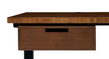 Dark Bamboo Desktop with Dark Bamboo Desk Drawer