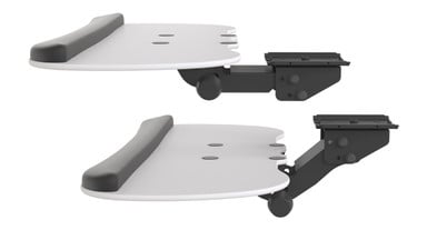 Height and depth adjustments allow for a customized typing position