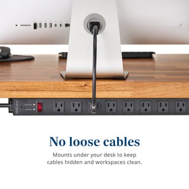 With multiple attachment options, this surge protector adapts to your unique setup so you never have to stretch a cord again