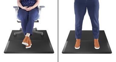 Conveniently transition from sitting to standing while using the Chair Mat with Standing Cushion