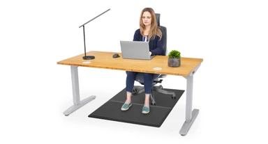 Anti-fatigue mat doubles as a chair mat