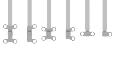 Patented alignment pockets in the Power & Data Rail feet keep desks organized and aligned