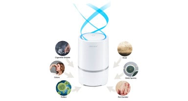 Absorbs and neutralizes particles such as dust, pet dander, allergens, smoke, and bacteria