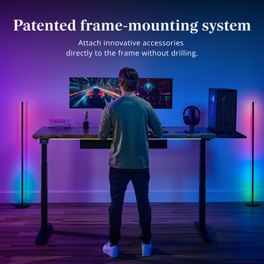 Patented frame-mounting system. Attach innovative accessories directly to the frame without drilling