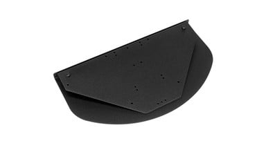 Corner Sleeve underside showing mounting holes for keyboard tray systems
