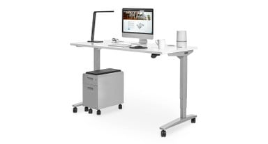 Make intuitive desk height adjustments without looking away from your work