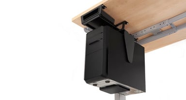 Black powder coated steel brackets can hold up to 50 lb