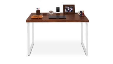Use as a small desk or computer side table; tabletop extends past frame edges when paired with a 30" deep tabletop