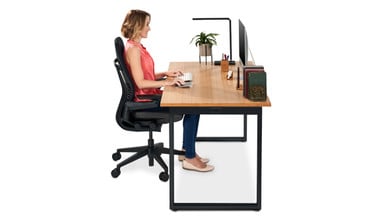 48" x 30" Bamboo Seated Height O-Leg Table