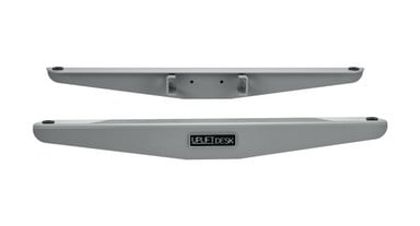 Front and back view of V2 & V2-Commercial 2-Leg T-Frame Desk Side Brackets