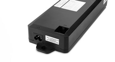 AC and leg connection ports on the N-type 2-Leg Desk Control Box