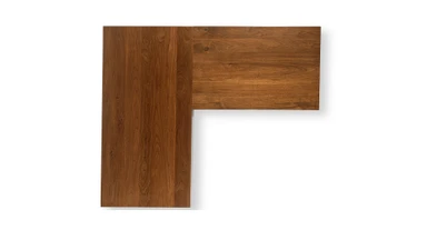 Walnut L-Shaped Desktop with a right return