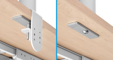 Choose from two mounting methods: Clamp-On (left) or Bolt Through (right)