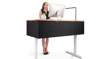 Modesty panels mount to both the sides and back of your desk