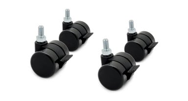 UPLIFT Desk Casters mobilize your workstation and secure it in place wherever you need it.
