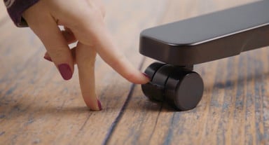 Lock the casters in place with the touch of a finger.